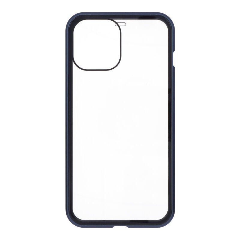 Magnetische anti - val glazen hoes voor iPhone 12 Pro Max blauw