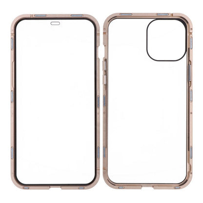 Magnetische anti - val glazen hoes voor iPhone 12 Pro Max goud