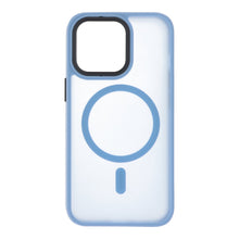 Magnetische hoes met huidgevoel en matte transparantie voor iPhone 14 Pro lichtblauw