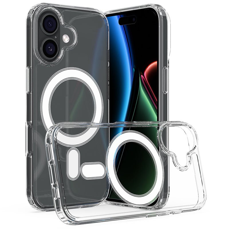 Magnetische krasbestendige schokbestendige TPU + PC hoes voor iPhone 17 transparant