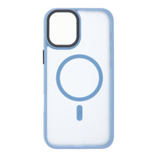 Magnetische Skin Feel Frosted Translucent Hoes voor iPhone 16 Plus Lichtblauw