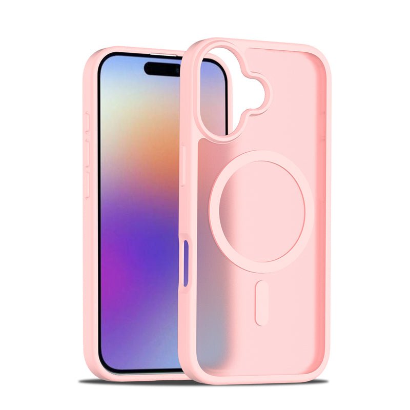 Magsafe anti - drop matte translucent case voor iPhone 17 roze