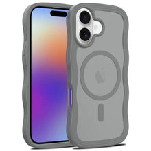 Magsafe golvend patroon doorzichtig hoesje voor iPhone 17 grijs