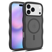Magsafe golvend patroon doorzichtig hoesje voor iPhone 17 Pro Max zwart