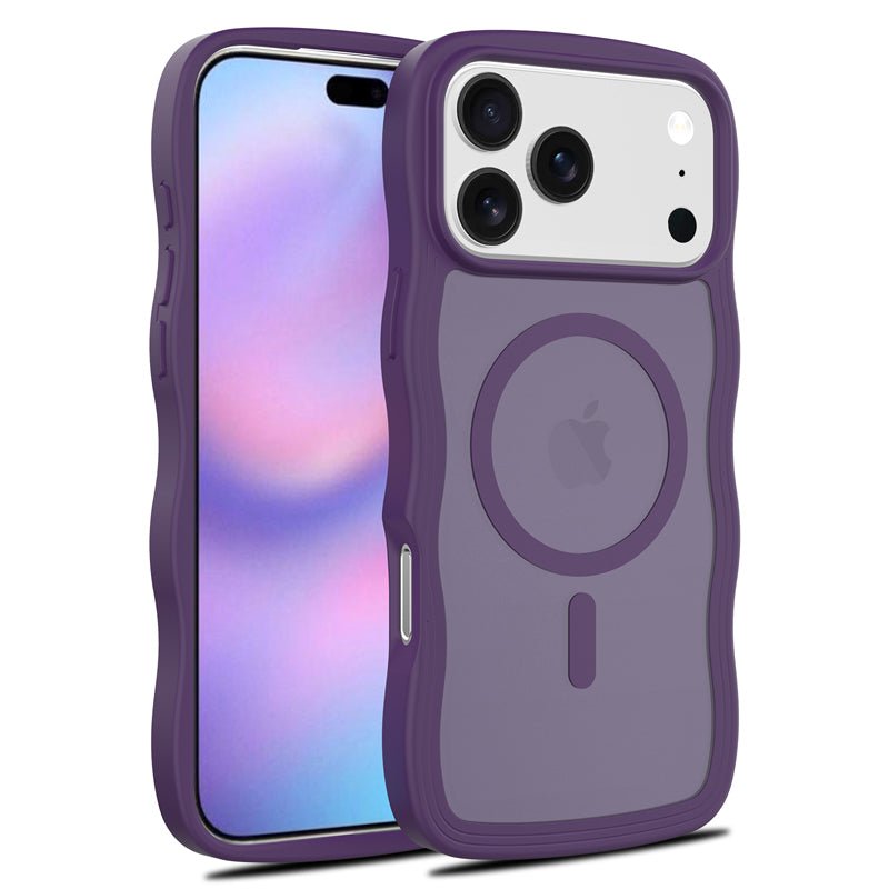 Magsafe Wavy Pattern Translucente Hoes voor iPhone 17 Pro Max Paars