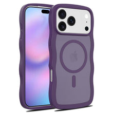 Magsafe Wavy Pattern Translucente Hoes voor iPhone 17 Pro Max Paars