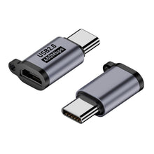 Micro (Female) naar USB - C (Male) Adapter met Verpakking + Lanyard Grijs