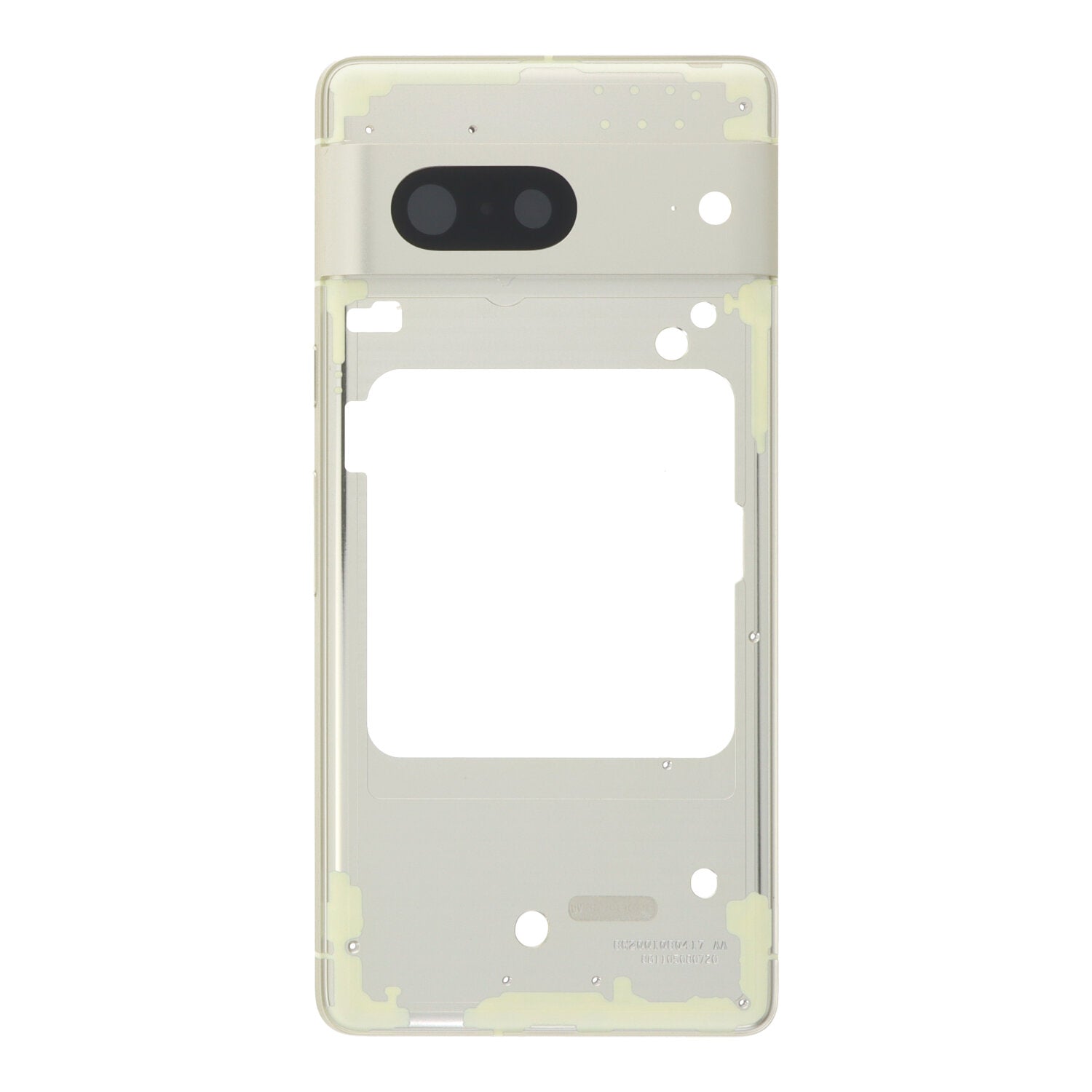 Middelste frame met camera lens en bezel voor Google Pixel 7 goud origineel