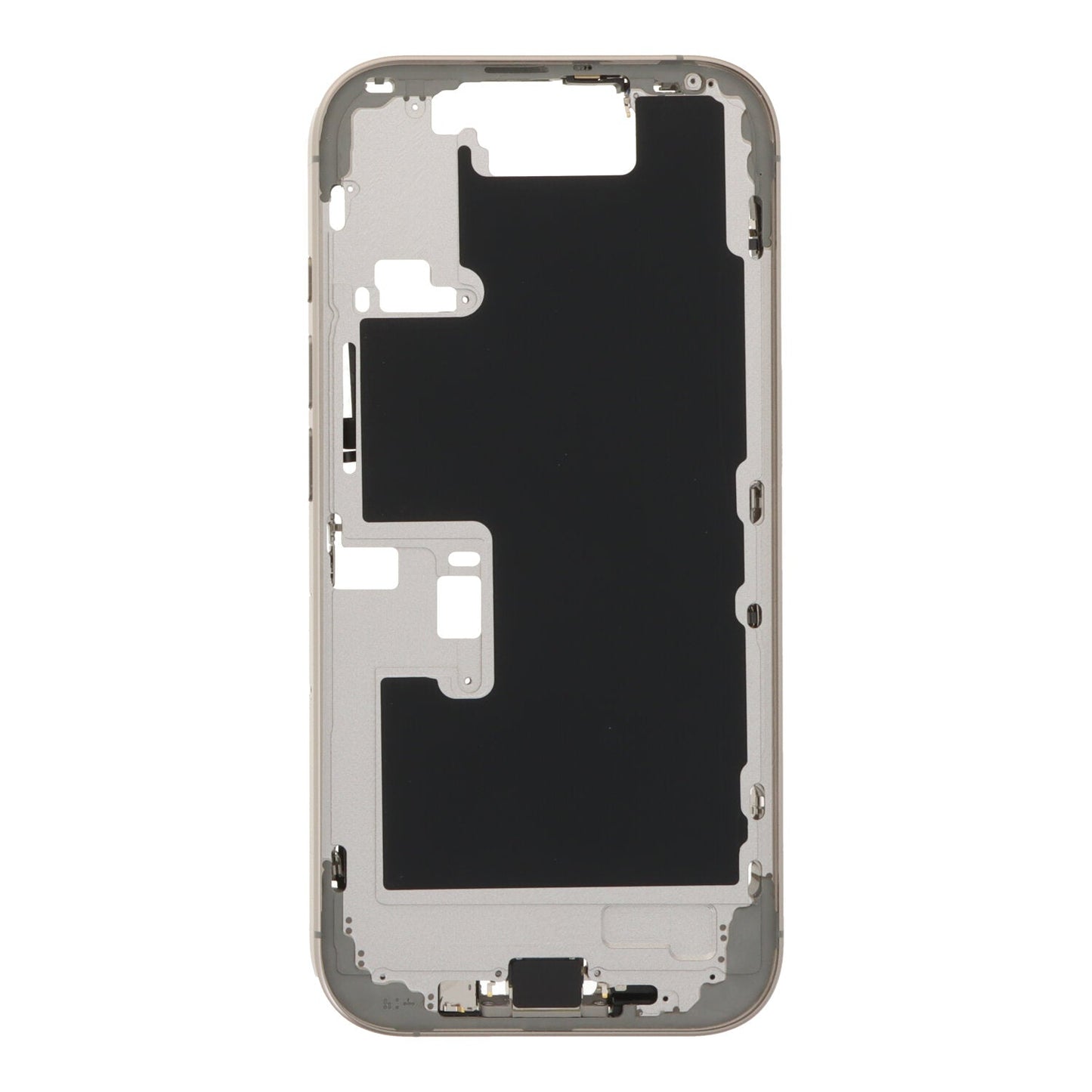 Middenframe assemblage met zij knoppen + simkaart houder + aangepaste knop voor iPhone 16 Pro Europese versie natuurlijke titanium origineel