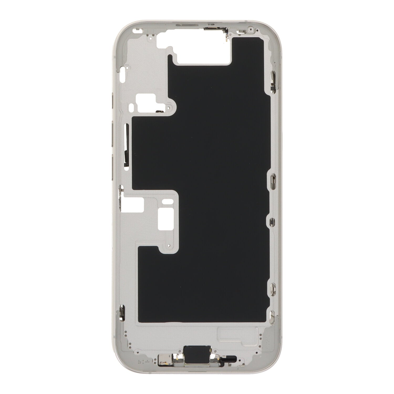 Middenframe assemblage met zij knoppen + Simkaart houder + aanpasbare knop voor iPhone 16 Pro Europese versie Witte Titanium Origineel