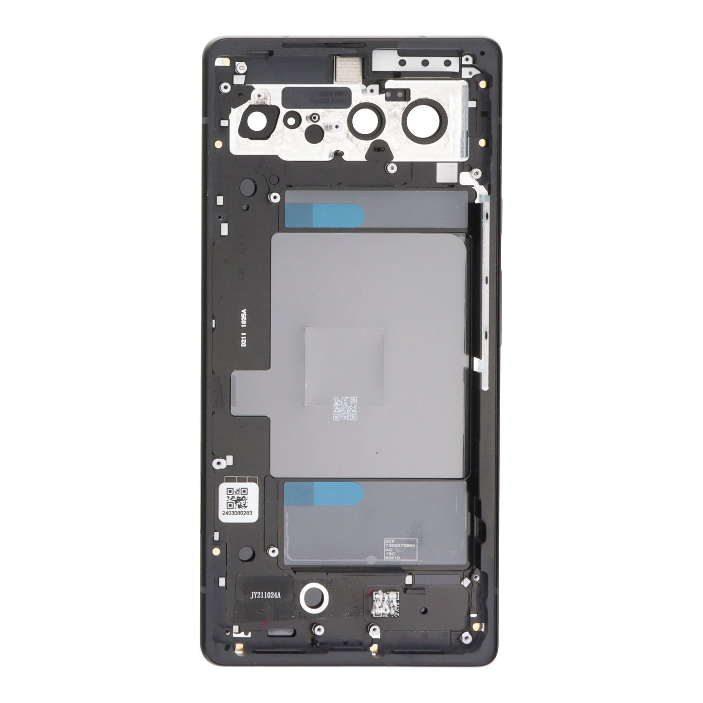 Middle frame en batterij cover en back camera lens en bezel voor Google Pixel 6 black origineel