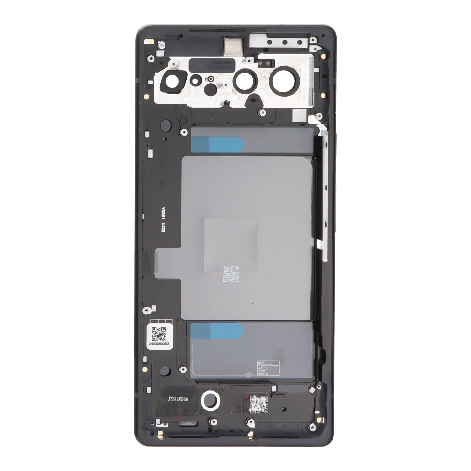 Middle frame en batterij cover en back camera lens en bezel voor Google Pixel 6 black origineel