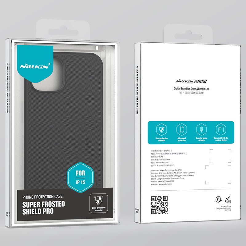 NILLKIN Super Frosted Shield Pro Case voor iPhone 15 Black