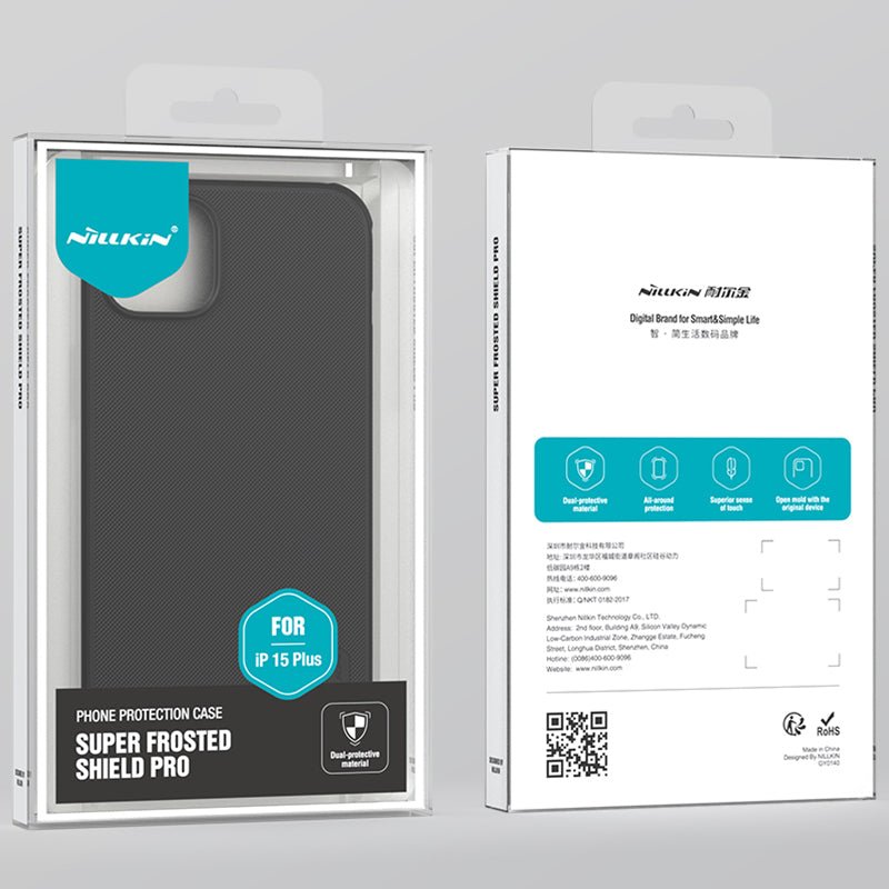 NILLKIN Super Frosted Shield Pro Hoesje voor iPhone 15 Plus Zwart