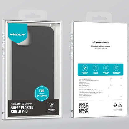 NILLKIN Super Frosted Shield Pro Hoesje voor iPhone 15 Plus Zwart