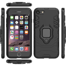 PC + TPU met magnetische ringhouder schokbestendige beschermhoes voor iPhone 7/8 zwart