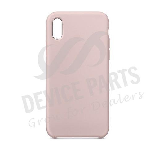 Pure Color Liquid Silicone Hoesje Zonder Logo voor iPhone XR Zand Roze