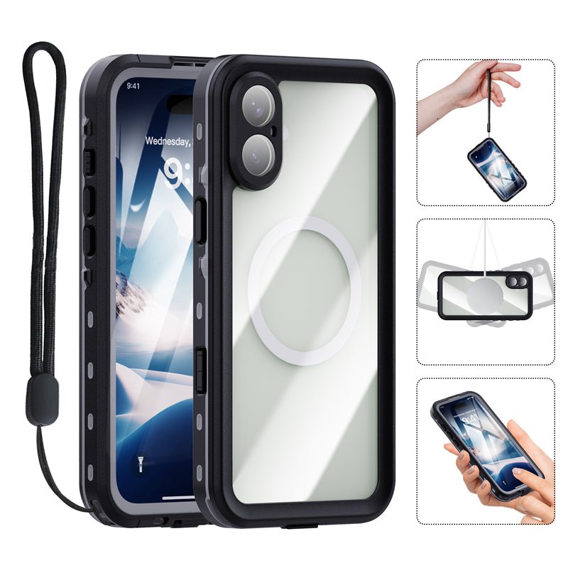 Redpepper IP68 waterdichte shockproof hoes voor iPhone 16 Plus zwart