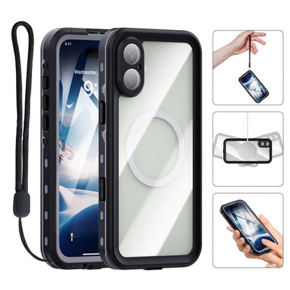 Redpepper IP68 waterdichte shockproof hoes voor iPhone 16 Plus zwart