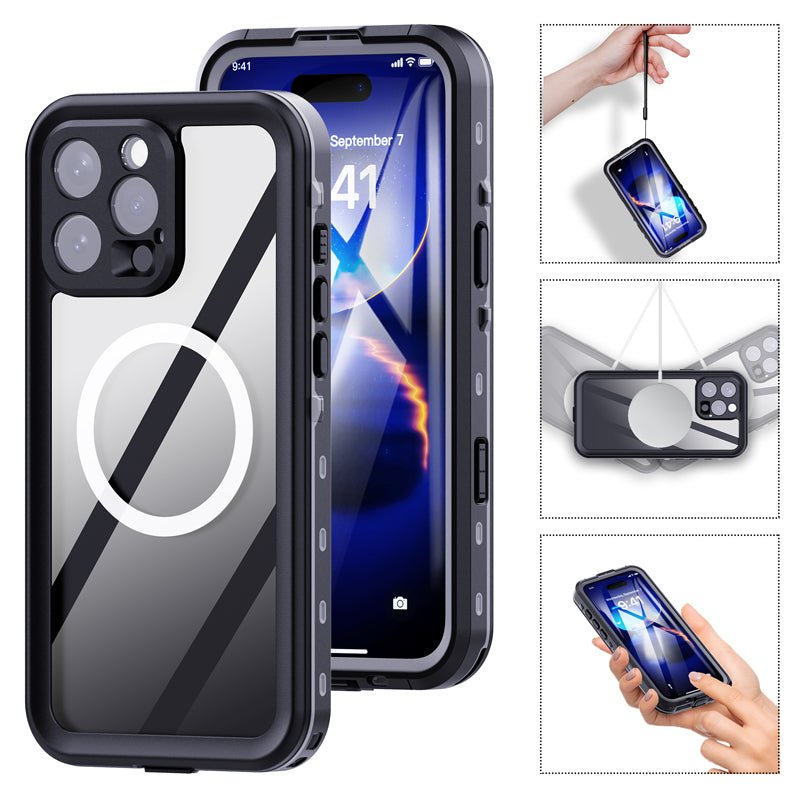Redpepper IP68 waterproof shockproof hoesje voor iPhone 16 Pro Max zwart