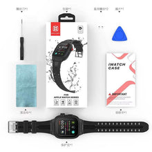 Redpepper TPU + PC + Siliconen waterdichte horlogehoes voor Apple Watch Series 2/3 38mm Zwart