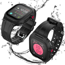 Redpepper TPU + PC + Siliconen waterdichte horlogehoes voor Apple Watch Series 2/3 38mm Zwart