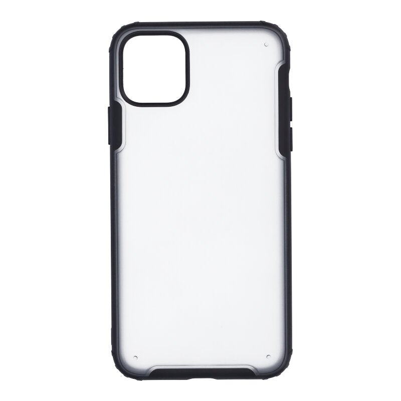 Schokbestendige bumper harde armor pc matte doorschijnende hoes voor iPhone 11 Pro Max zwart