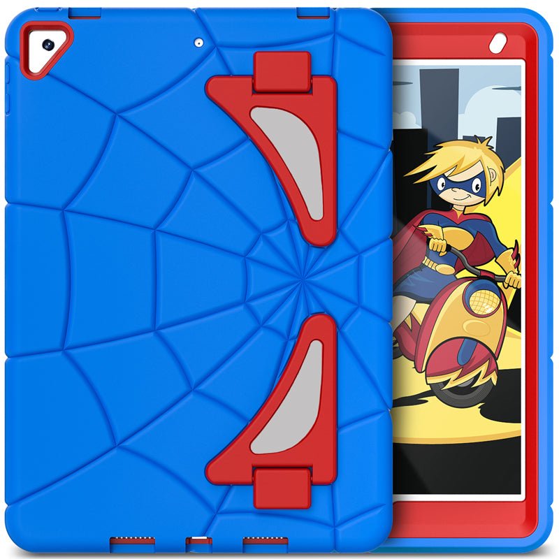 Schokbestendige hoes met standaard voor iPad 10.2 2019 (iPad 7th) / 10.2 2020 (8th) / 10.2 2021 (9th) Blauw + Rood