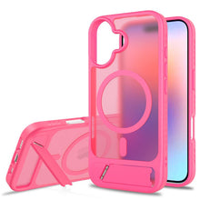 Skin feel magnetische anti - drop met verstelbare 45° stand TPU + PC hoesje voor iPhone 17 magenta