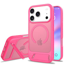 Skin feel magnetische anti - val met verstelbare 45° standaard TPU + PC hoesje voor iPhone 17 Pro Max Magenta