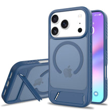 Skin Feel magnetische antival met verstelbare 45° stand TPU + PC hoes voor iPhone 17 Pro Max Blauw