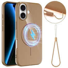 Slank anti - slip schokbestendige magnetische TPU hoesje met koord voor iPhone 17 goud
