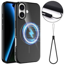 Slim anti - slip schokbestendige magnetische tpu hoes met halskoord voor iPhone 17 zwart
