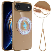 Slim antislip schokbestendige magnetische tpu hoes met koord voor iPhone 17 Air goud