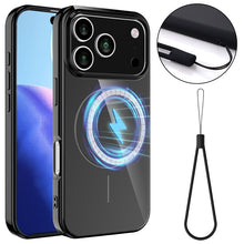 Slim antislip schokbestendige magnetische tpu hoesje met koord voor iPhone 17 Pro Max zwart
