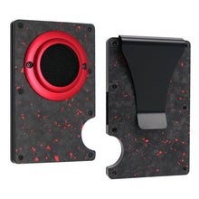Slim business forged carbon fiber airtag portemonnee kaart houder rfid metaal aluminium case met geld clip rood