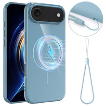 Slim niet - slip shockproof magnetische TPU hoesje met lanyard voor iPhone 17 Air Blue