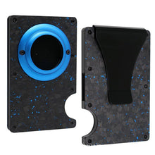 Slim zakelijke forged carbon fiber Airtag portemonnee kaarthouder Rfid metalen aluminium hoes met cashclip blauw