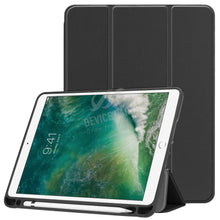 Solid color horizontale flip leren hoes met penhouder voor iPad 9.7 (2017/2018) iPad Air 1/2 zwart