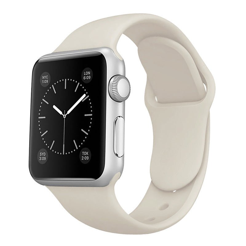 Solid kleur siliconen band voor Apple Watch 38MM/40MM/41MM/42MM (S10) series, Off White