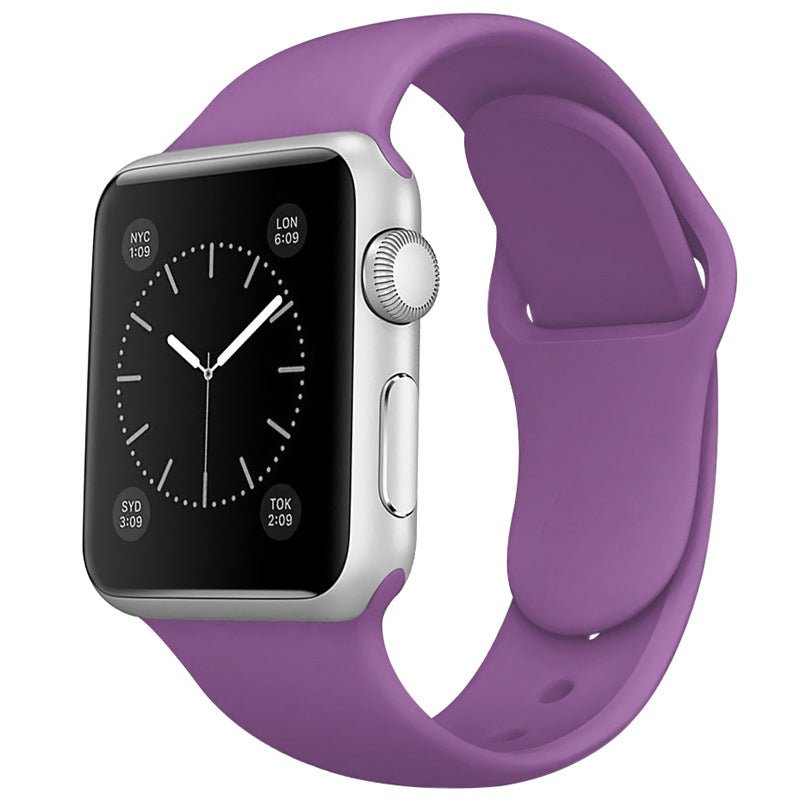 Solid kleur siliconen band voor Apple Watch 42 mm / 44 mm / 45 mm / 46 mm series paars