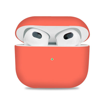 Split Anti - drop stofdichte siliconen hoes voor AirPods 3 oranje