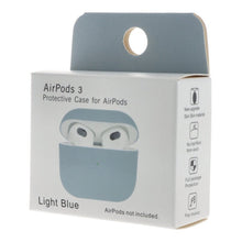Split anti - val stofdichte siliconen hoesje voor AirPods 3 lichtblauw