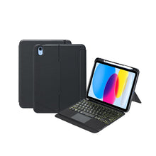 TPU hoes met afneembaar toetsenbord en toetsenbordverlichting en trackpad en pennengleuf voor iPad 2022/10e Zwart