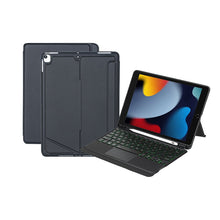 TPU hoes met afneembaar toetsenbord & toetsenbordverlichting & trackpad & pennenhouder voor iPad Air 2019/Air 3/10.2 2019(7e)/10.2 2020(8e)/10.2 2021(9e) Zwart