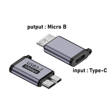 USB - C (Female) naar Micro - B (Male) 10Gbps Super Speed Data Sync Adapter