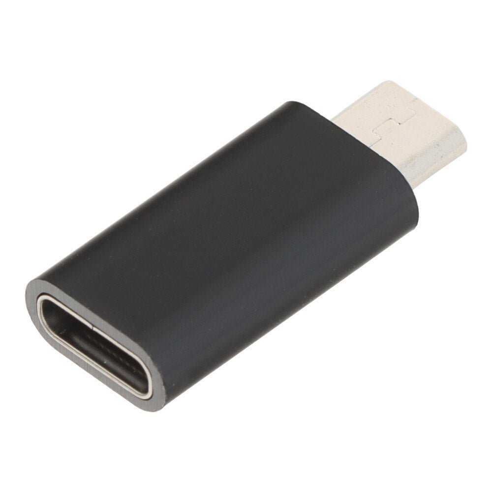 USB - C (Female) naar Micro USB (Male) Adapter Zwart
