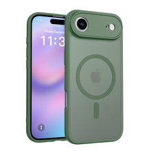 Verhoogde cameragat skin feel magnetische schokbestendige hoes voor iPhone 17 Air groen