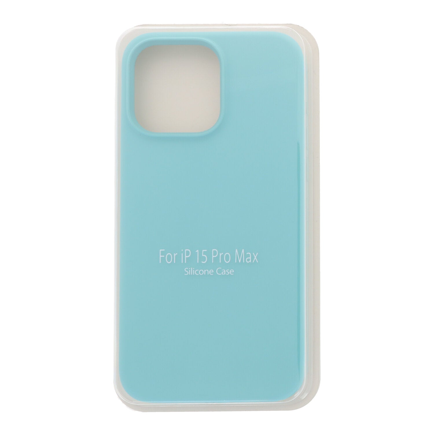 Volle effen kleur vloeibare siliconen hoes zonder logo voor iPhone 15 Pro Max zee blauw
