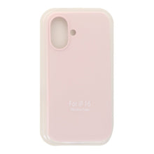 Volle effen kleur vloeibare siliconenhoes zonder logo voor iPhone 16 Pink